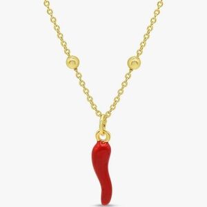 NEW 14K Gold Plated Italian Horn Necklace
